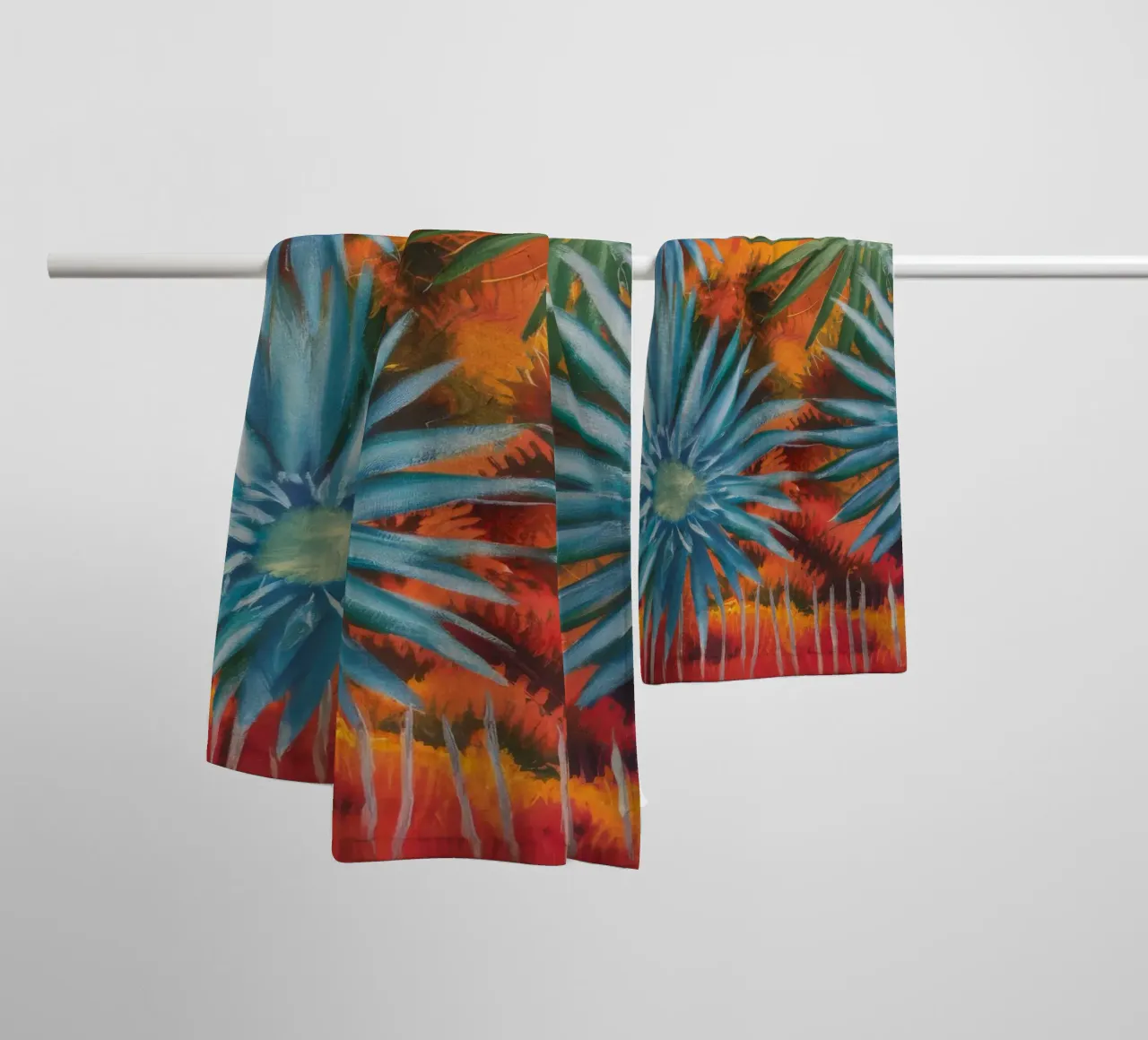 Explosieve bloemsymfonie badhanddoek van Verve Pigments