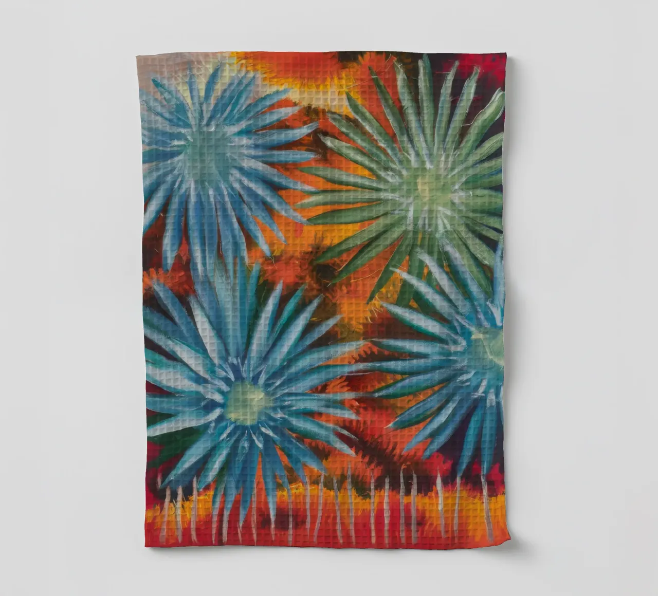 Explosieve bloemsymfonie theedoek van Verve Pigments