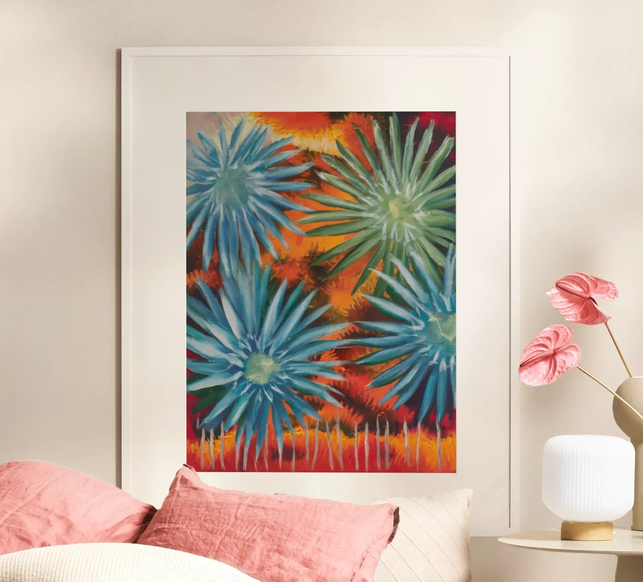 Explosieve bloemsymfonie hahnemühle van Verve Pigments