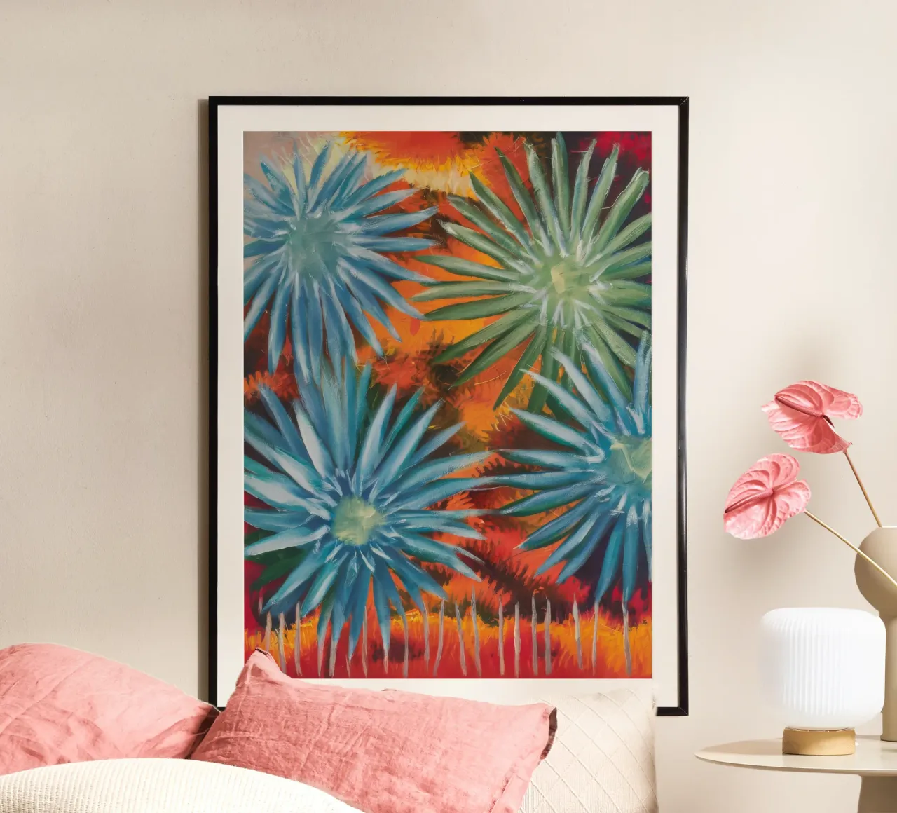 Explosieve bloemsymfonie hahnemühle van Verve Pigments