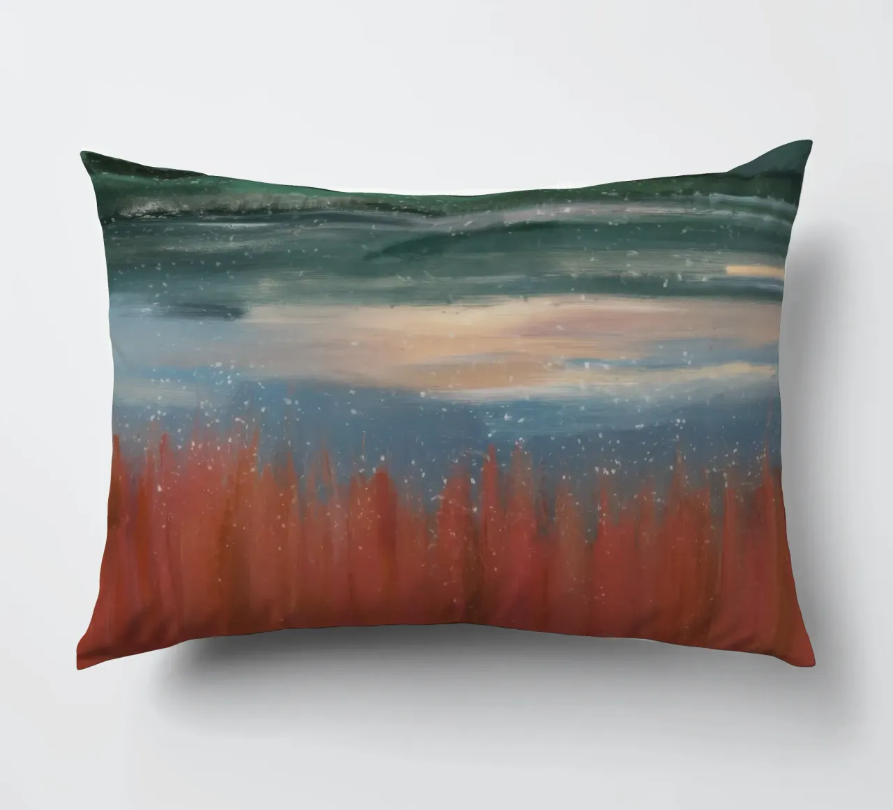 Tranquil Wetland Twilight decorative cushion by Verve Pigments