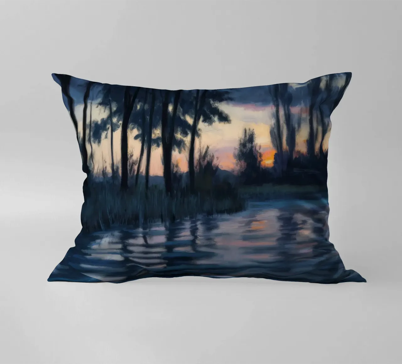 Mystical Forest Reflections decorative cushion by Verve Pigments