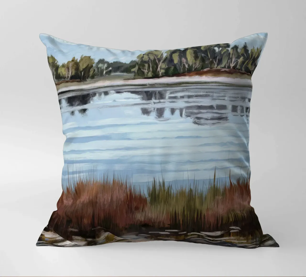 Mirror Lake Serenity decorative cushion by Verve Pigments
