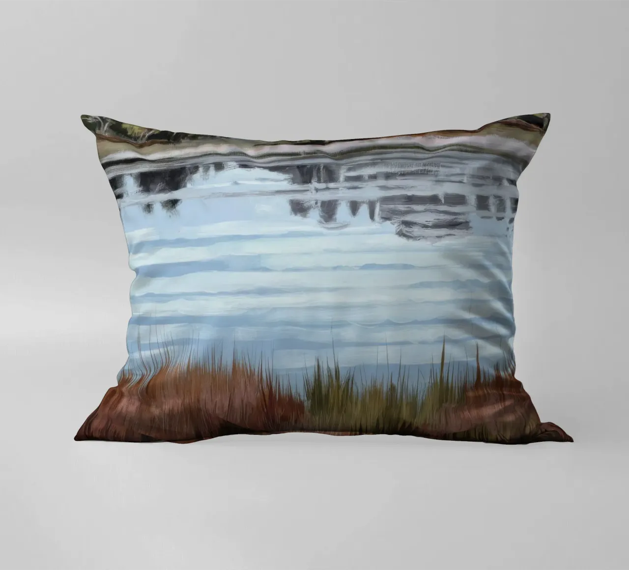Mirror Lake Serenity decorative cushion by Verve Pigments