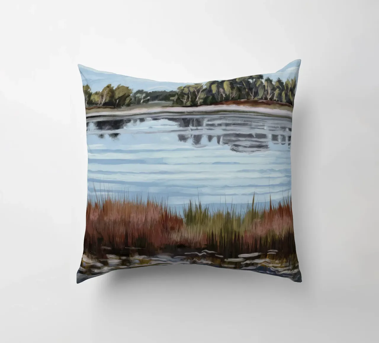 Mirror Lake Serenity decorative cushion by Verve Pigments