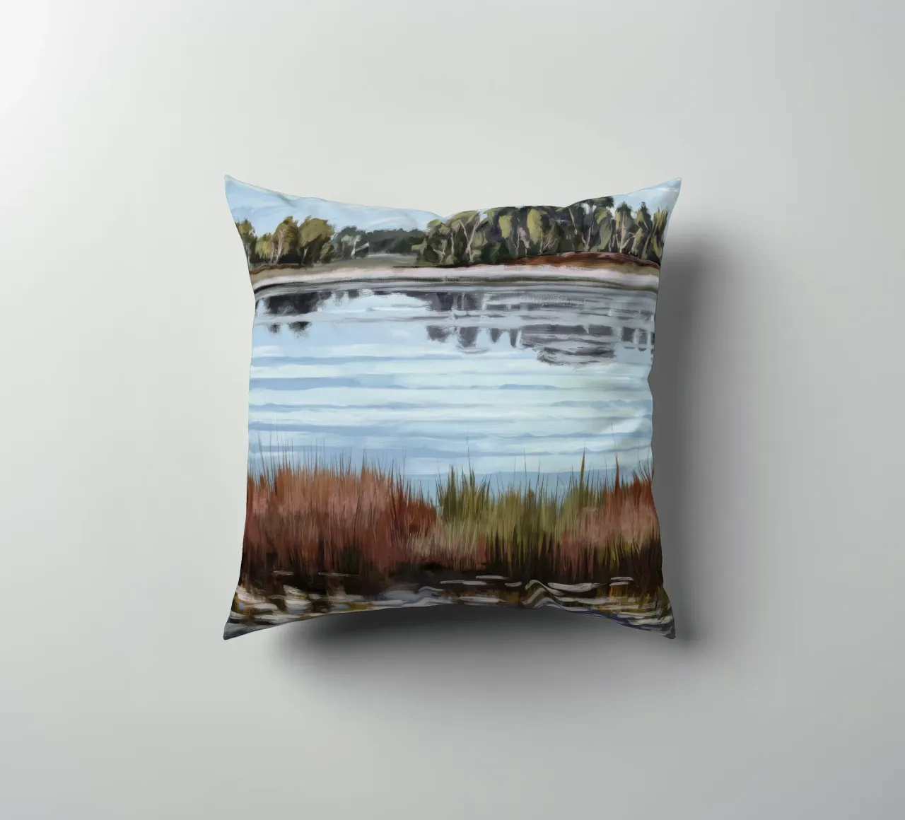 Mirror Lake Serenity decorative cushion by Verve Pigments