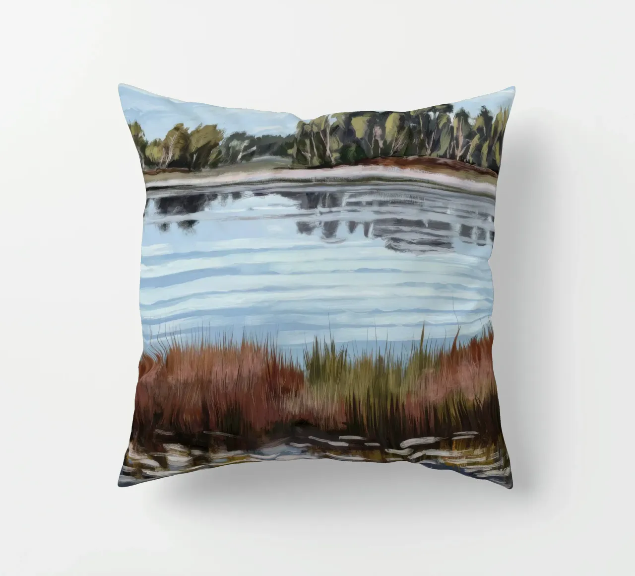 Mirror Lake Serenity decorative cushion by Verve Pigments