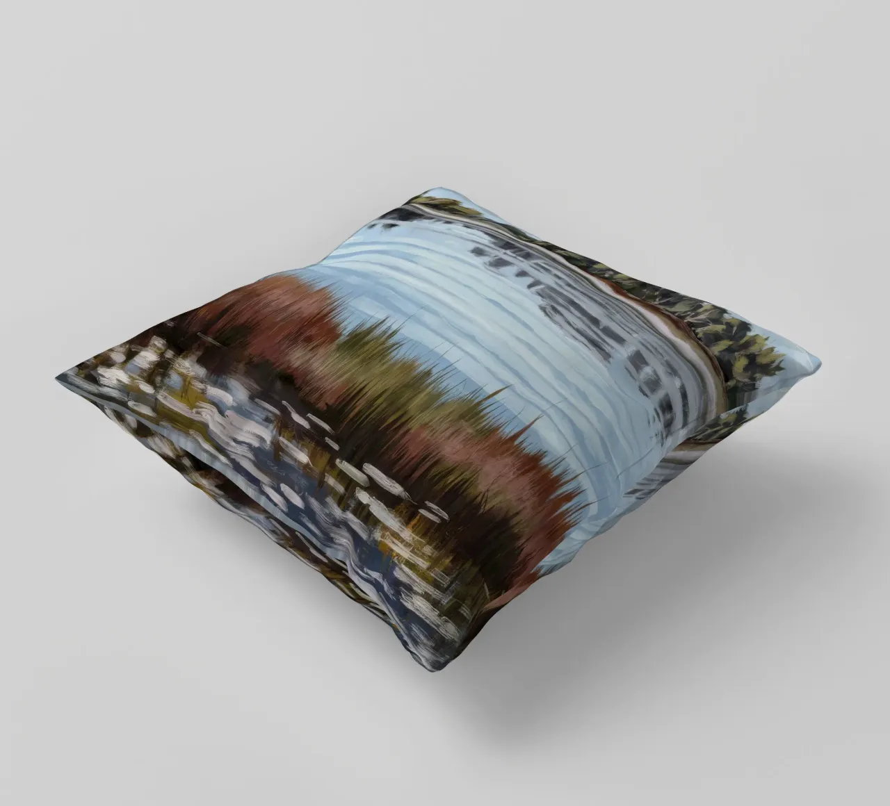 Mirror Lake Serenity decorative cushion by Verve Pigments