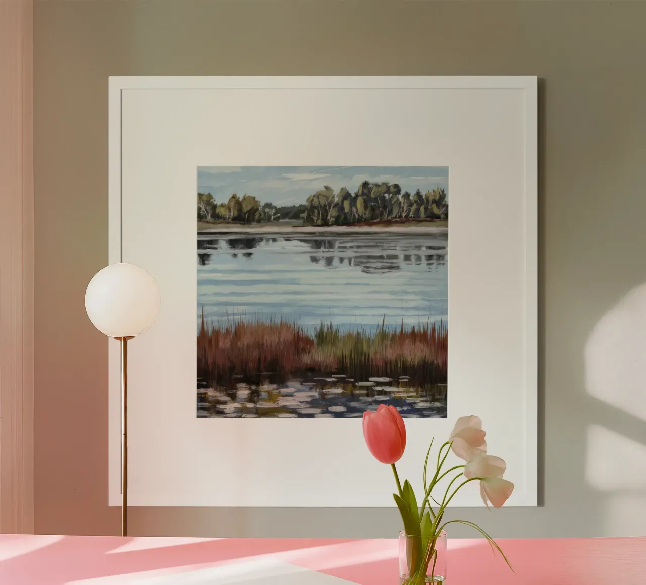 Mirror Lake Serenity Poster von Verve Pigments
