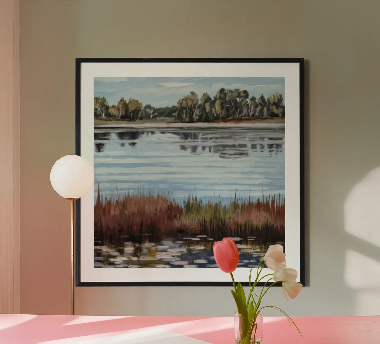 Mirror Lake Serenity Poster von Verve Pigments