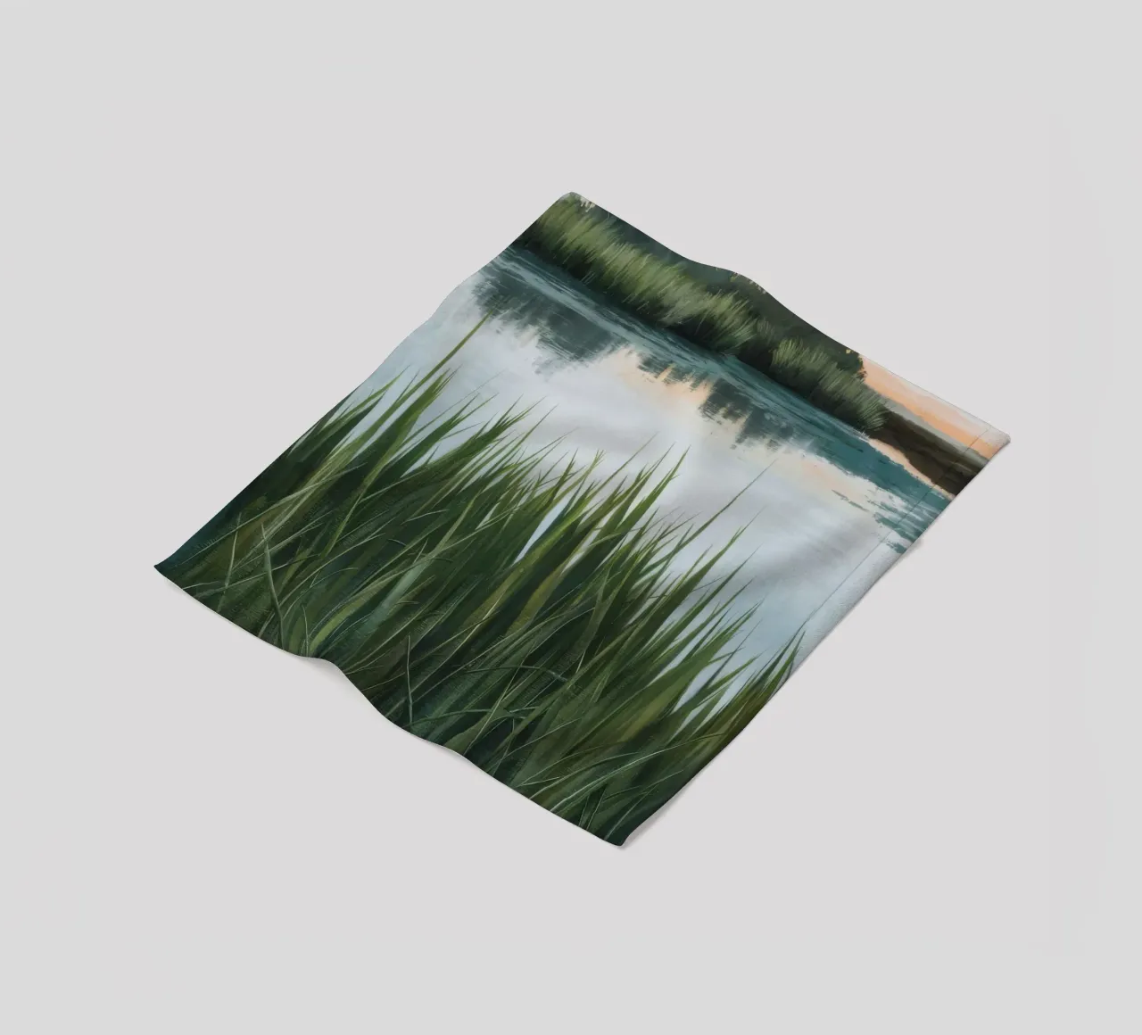 Verdant Marshland Serenity fleece blanket by Verve Pigments
