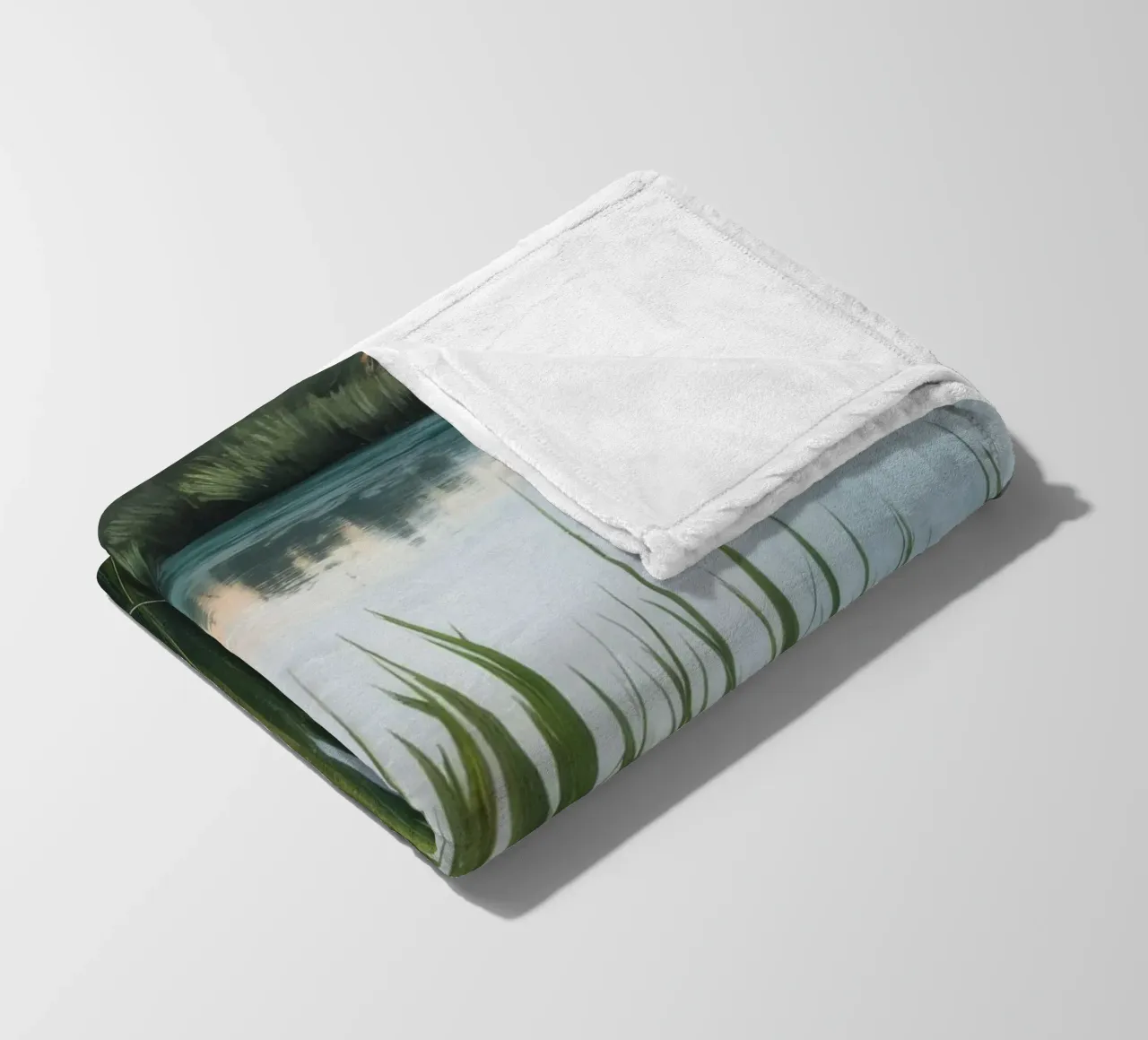 Verdant Marshland Serenity fleece blanket by Verve Pigments