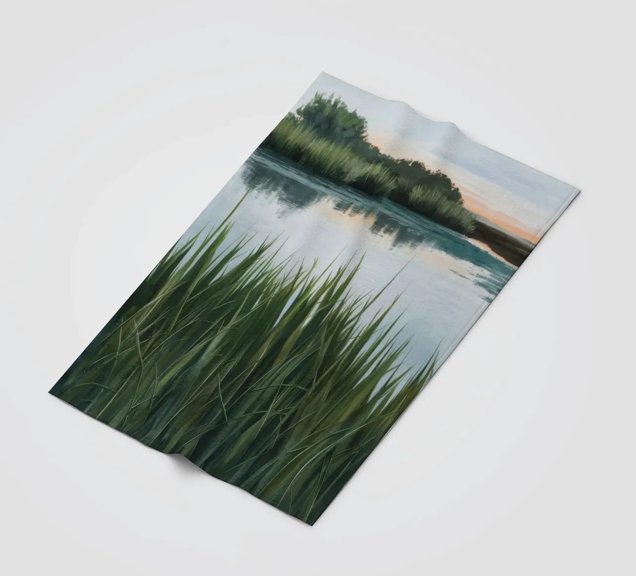 Verdant Marshland Serenity fleece blanket by Verve Pigments