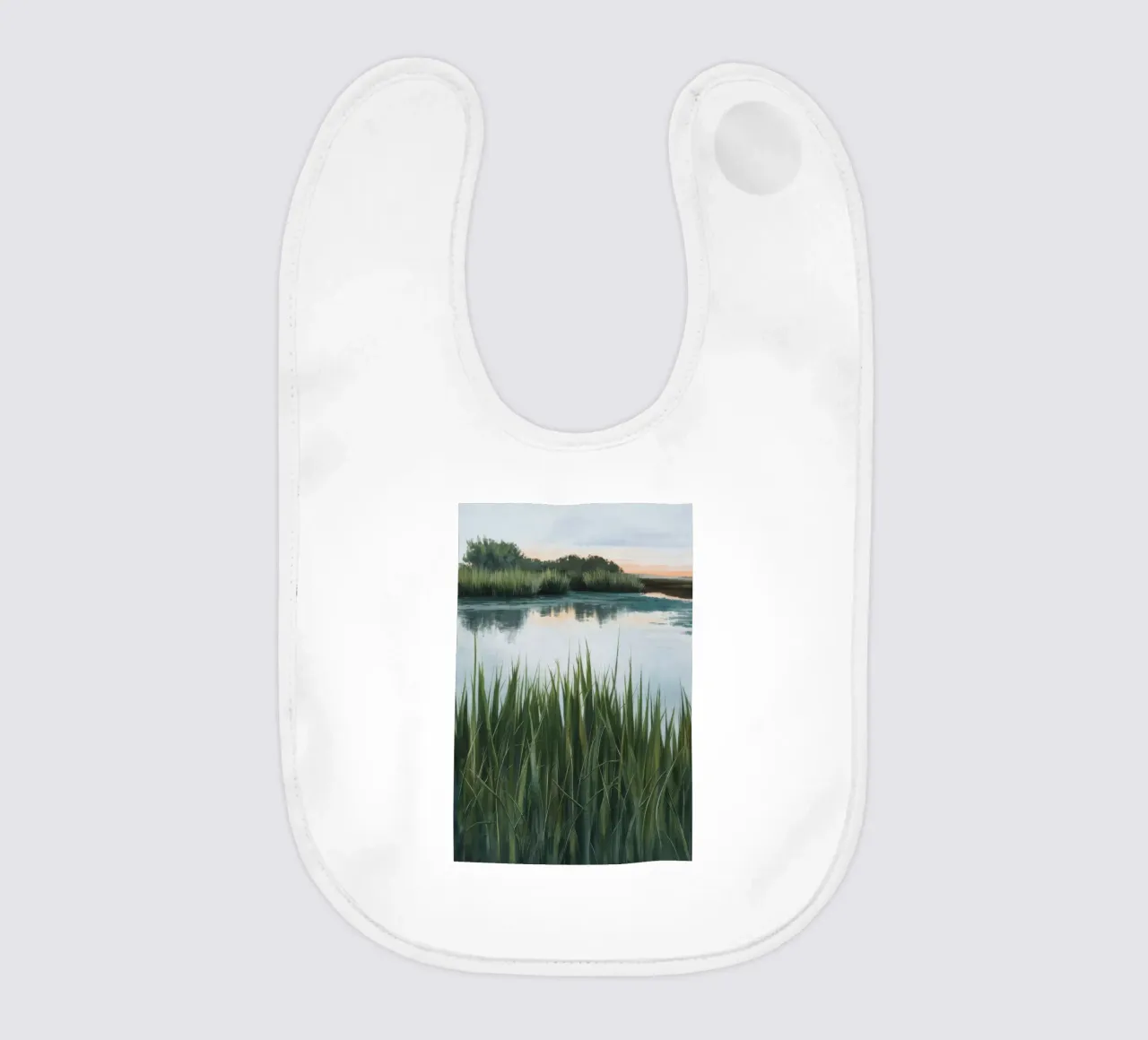 Verdant Marshland Serenity baby bib by Verve Pigments