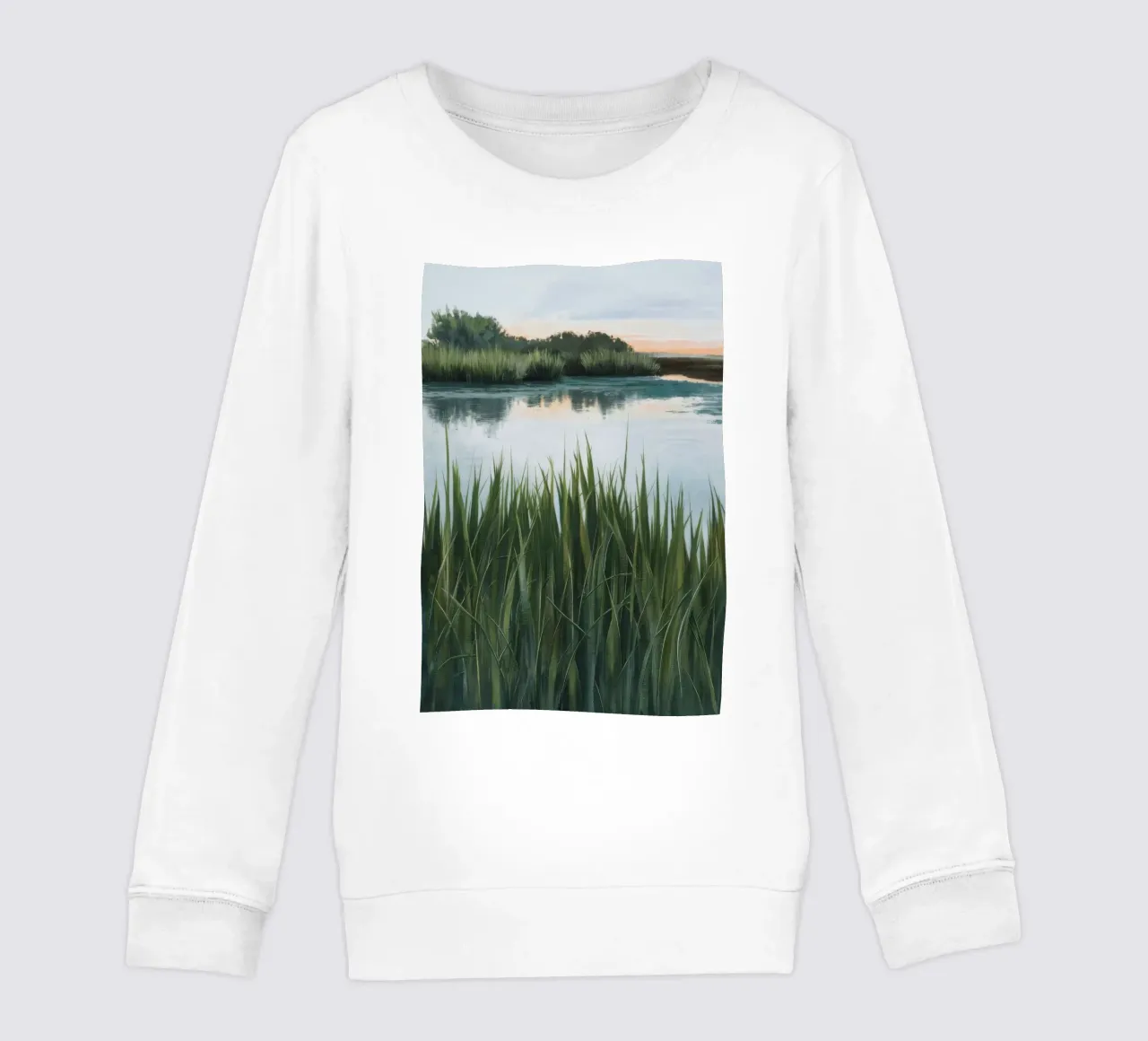 Grünes Sumpfland Gelassenheit Kinder Sweatshirt von Verve Pigments