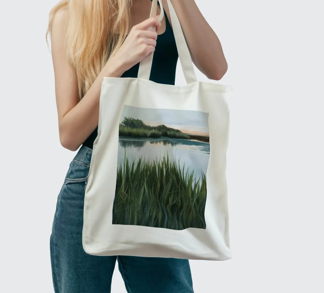 Grünes Sumpfland Gelassenheit Jutebeutel von Verve Pigments