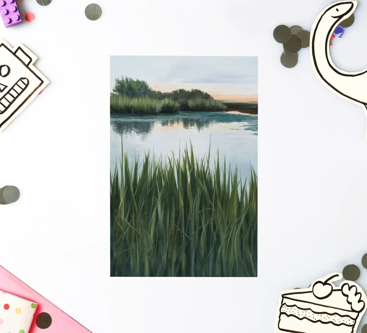 Verdant Marshland Serenity sticker by Verve Pigments