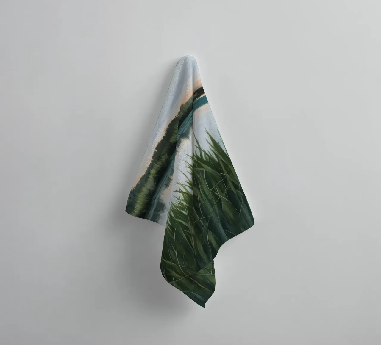 Verdant Marshland Serenity towel by Verve Pigments