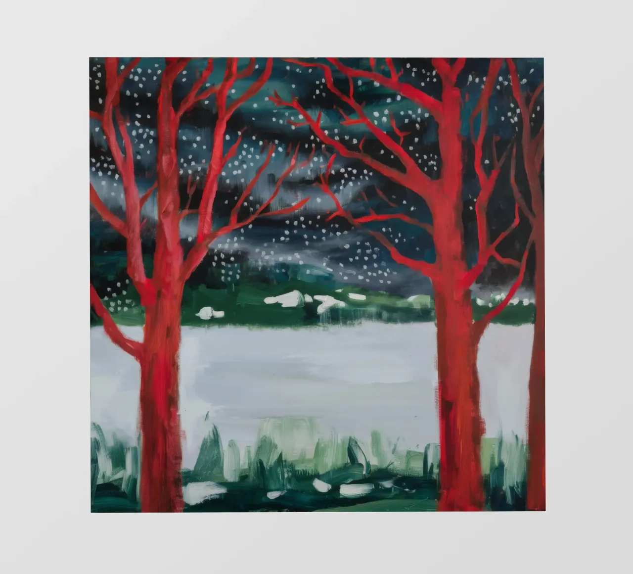 Vibrante paesaggio notturno della foresta telo in pvc da Verve Pigments