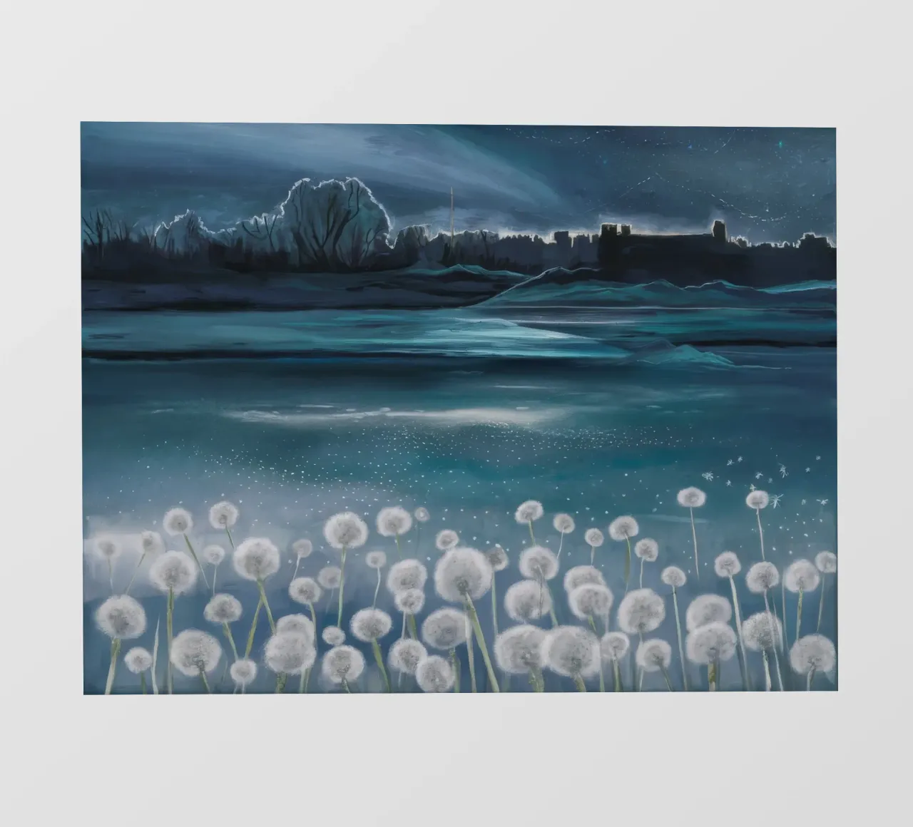 Paesaggio onirico etereo del dente di leone telo in pvc da Verve Pigments