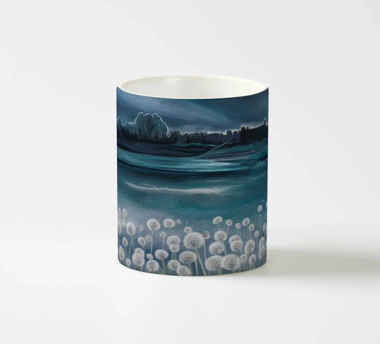 Paesaggio onirico etereo del dente di leone tazza in ceramica da Verve Pigments
