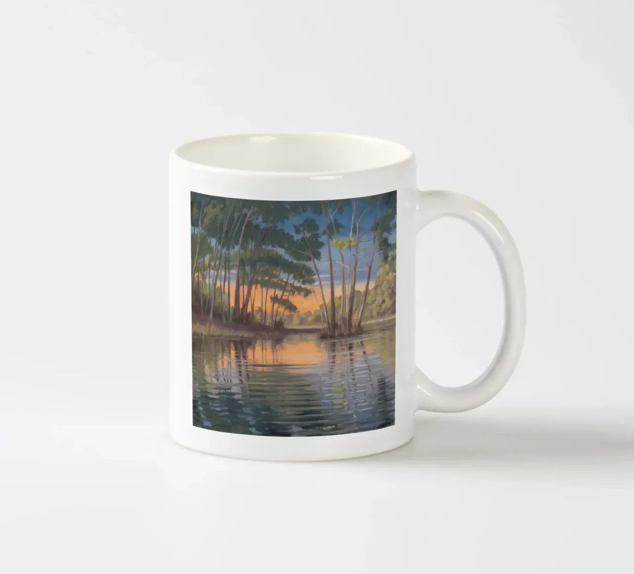 Crepuscolo d'oro sulla riva del fiume tazza in ceramica da Verve Pigments