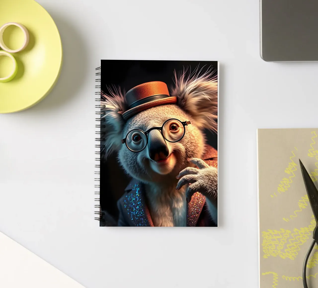 Does He Remind You Of Lennon? spiral notebook by Anita's Dream