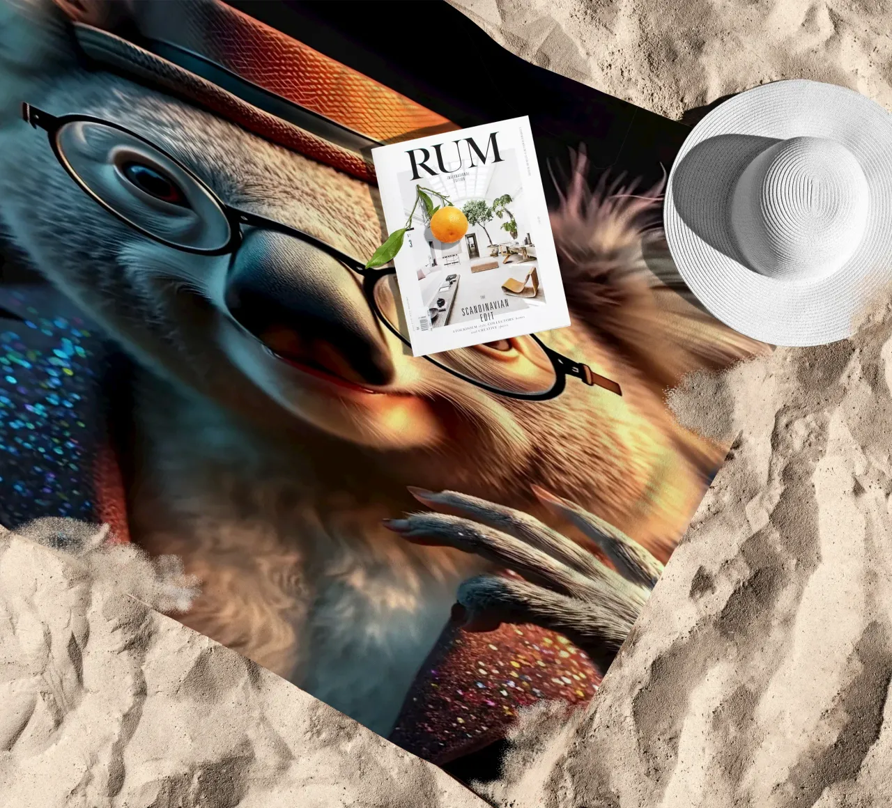 Does He Remind You Of Lennon? beach towel by Anita's Dream