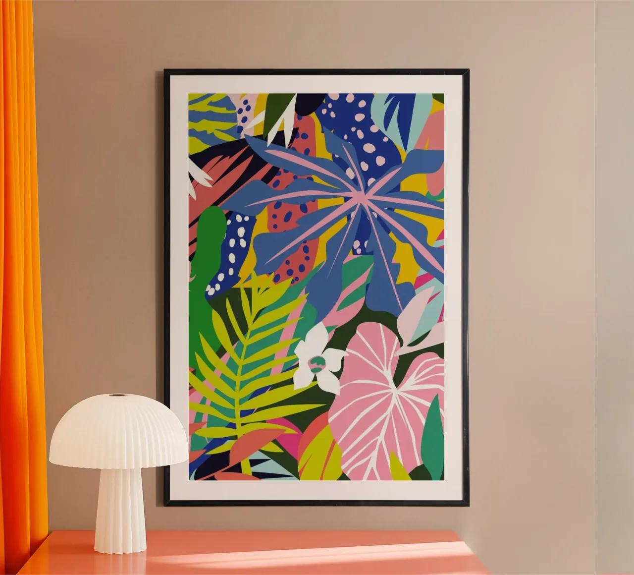 Verde Tropico poster con telaio in legno da Mariery Young