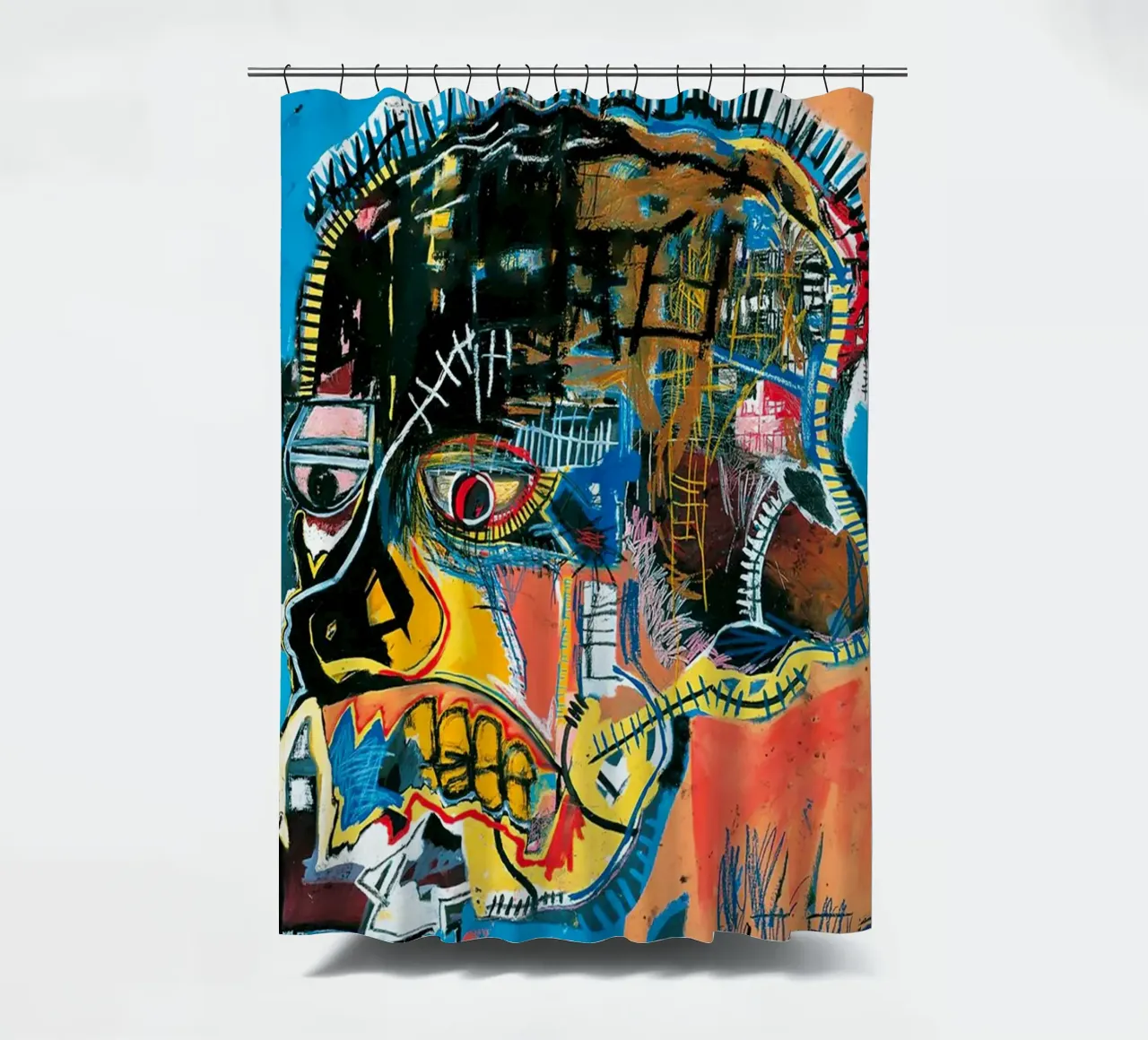 Untitled Skull, 1981 Many of Jean-Michel Basquiat’s shower curtain by tommieweimann