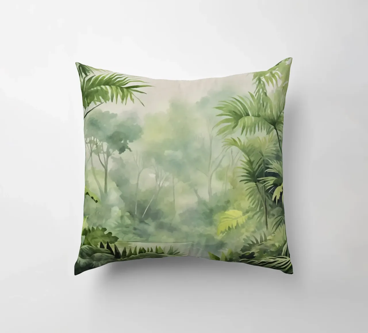 Palmeto tropicale Fuga verde e lussureggiante cuscino da Andrea Haase Modern Home