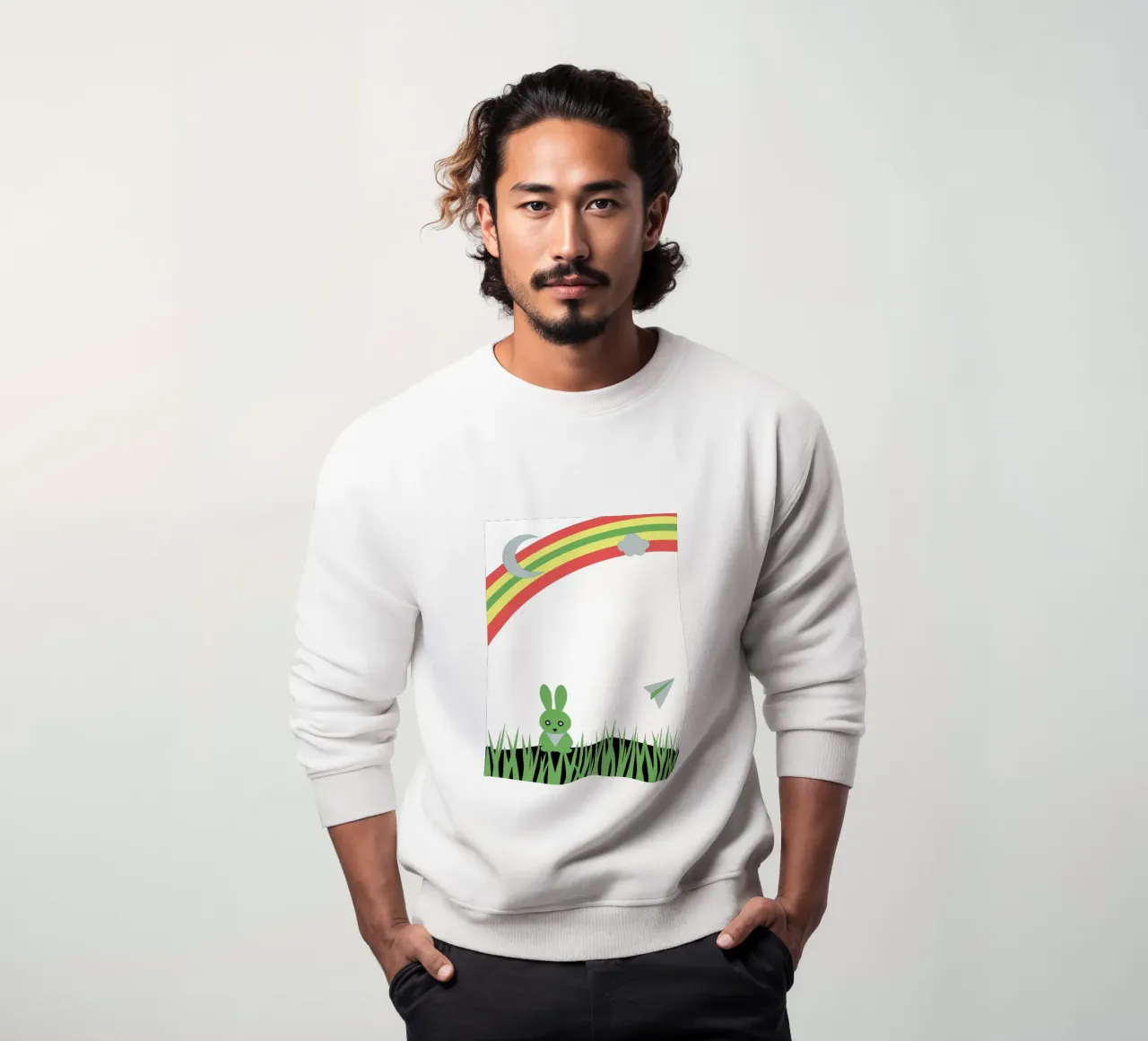 Il coniglio e l'arcobaleno felpa da LOOK DIFFERENT