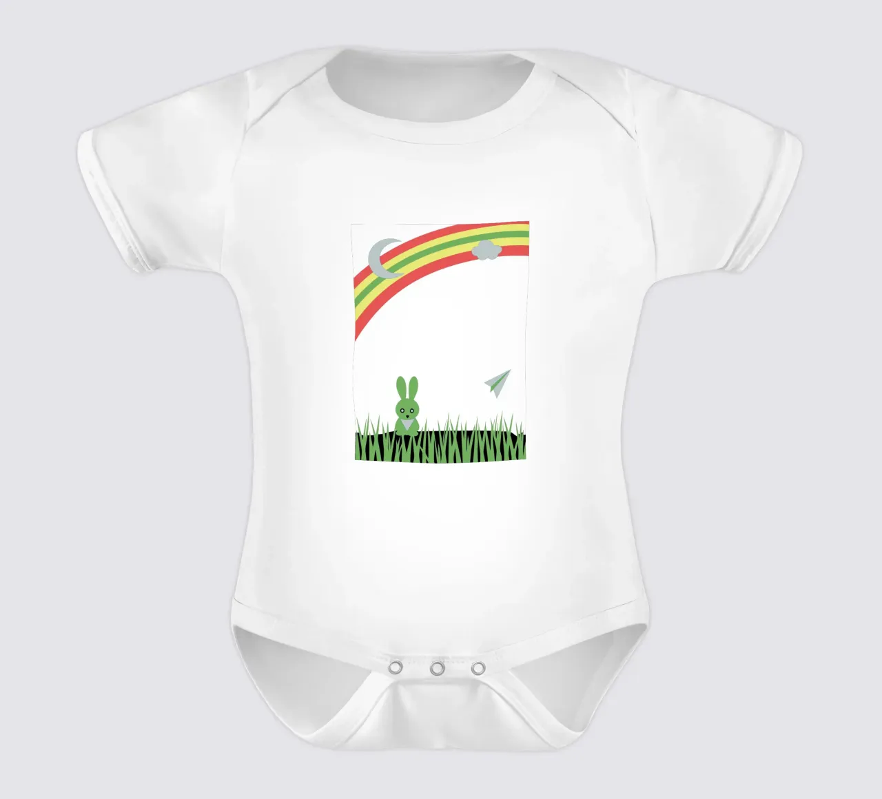 Il coniglio e l'arcobaleno body neonato maniche corte da LOOK DIFFERENT