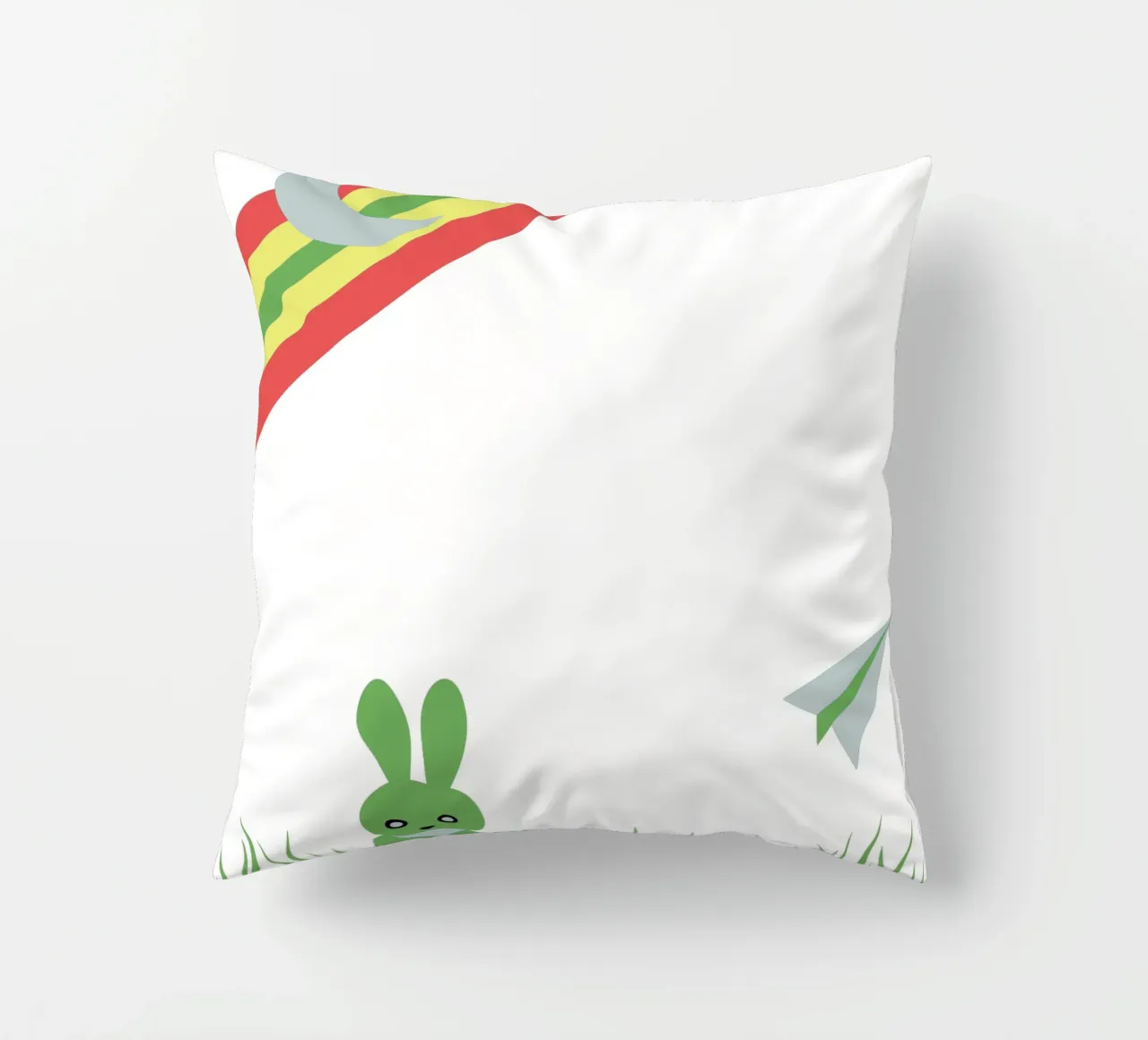 Il coniglio e l'arcobaleno cuscino da LOOK DIFFERENT