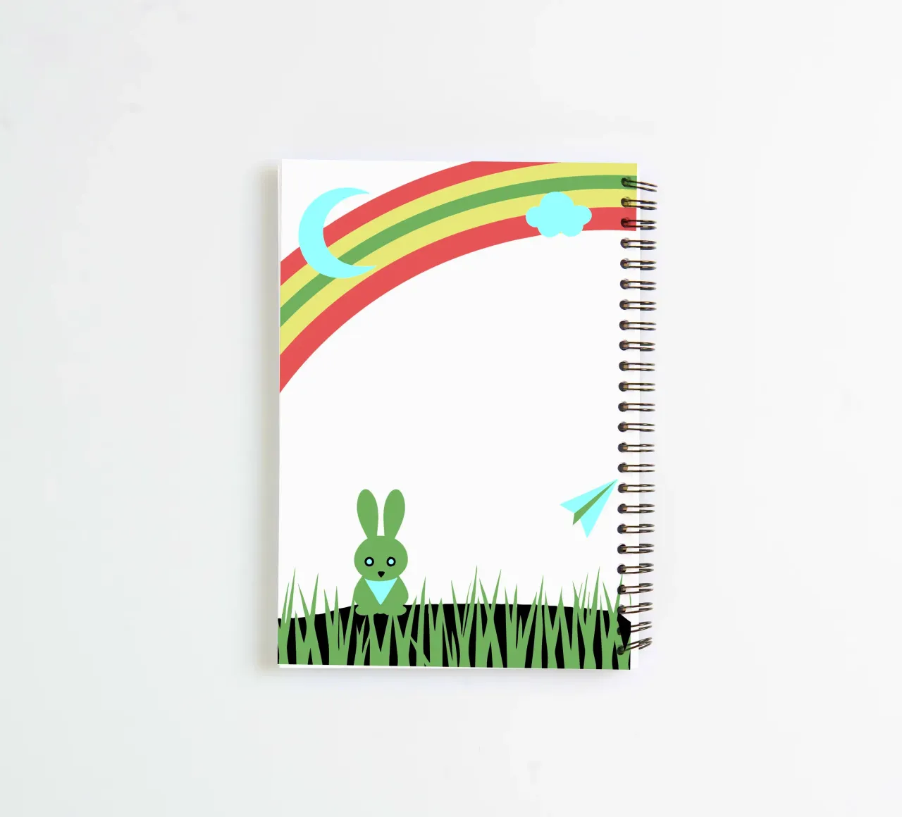 The Rabbit and the Rainbow spiral notebook by LOOK DIFFERENT
