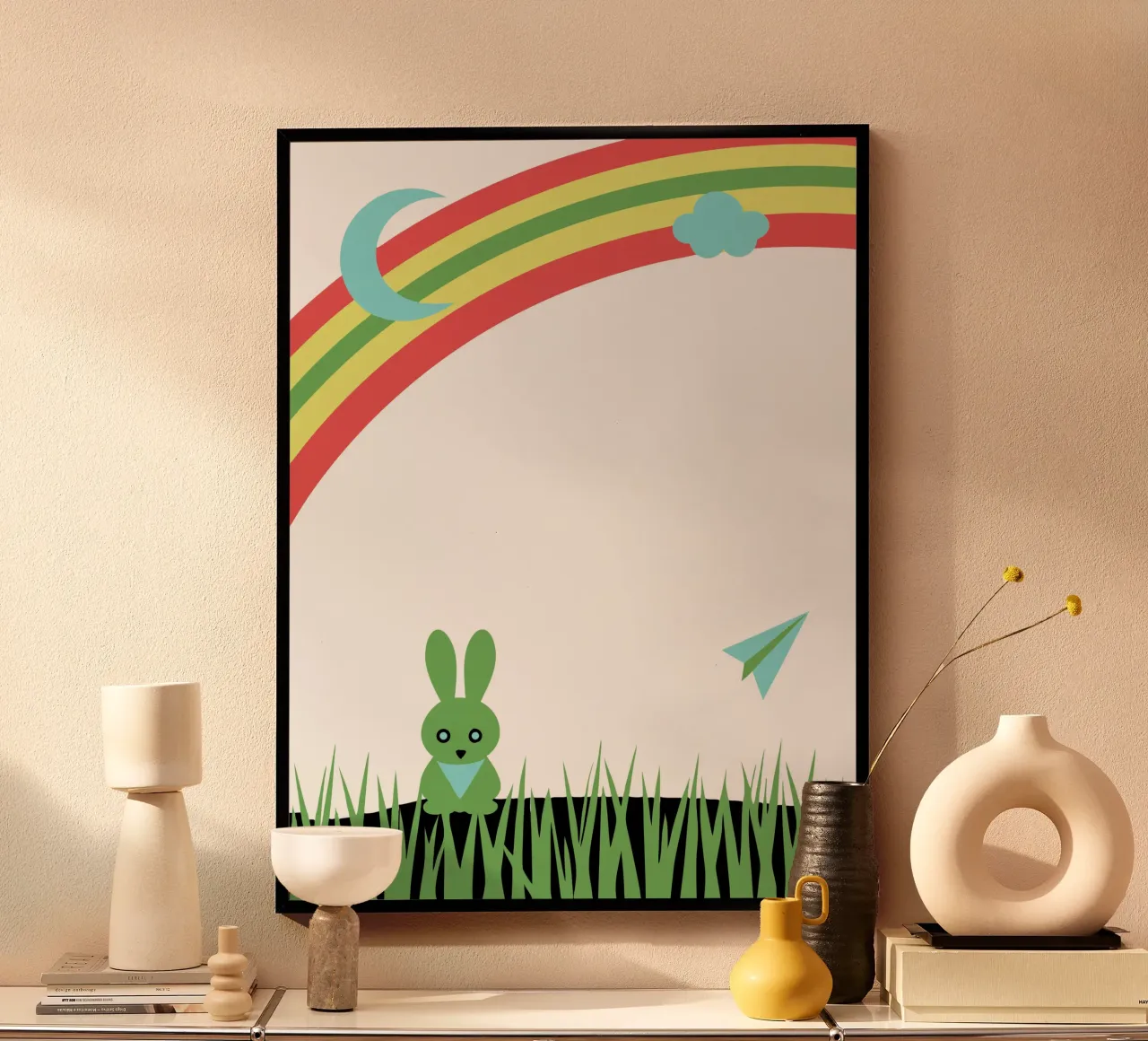Il coniglio e l'arcobaleno carta hahnemühle da LOOK DIFFERENT