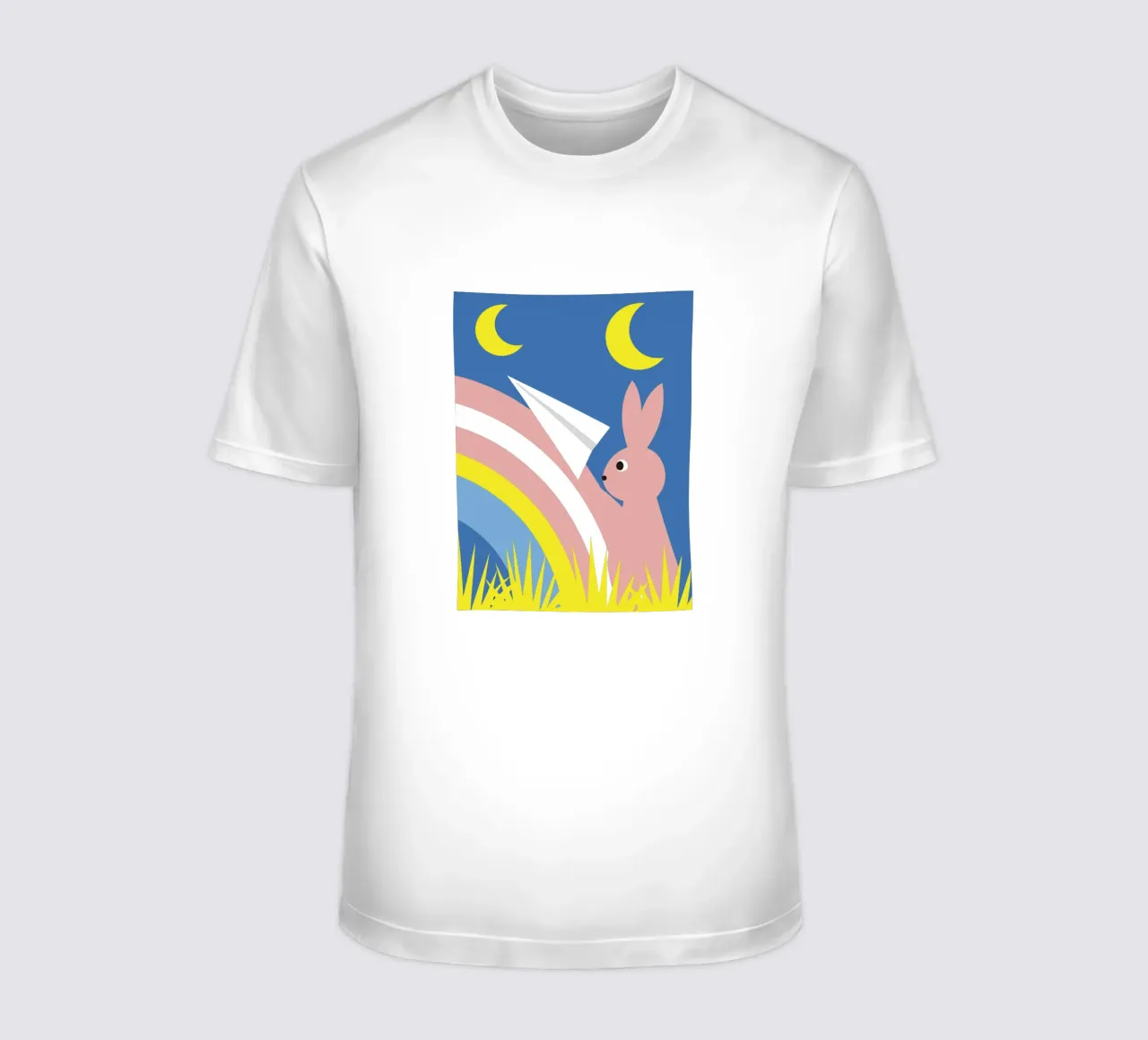 Il coniglio e l'arcobaleno t-shirt da LOOK DIFFERENT