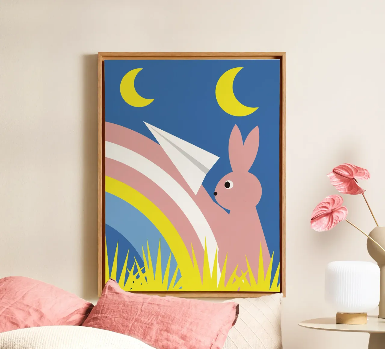 The Rabbit and the Rainbow canvas by LOOK DIFFERENT
