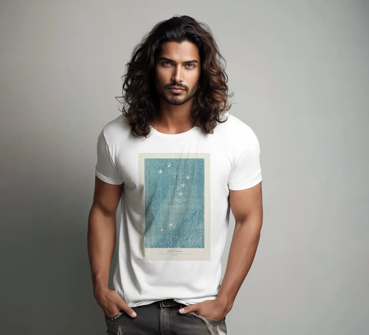Tomoki -  Original Woodblock Print t-shirt da Vintage by JUNIQE