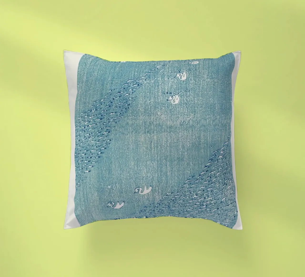 Tomoki - Original Woodblock Print cuscino da Vintage by JUNIQE