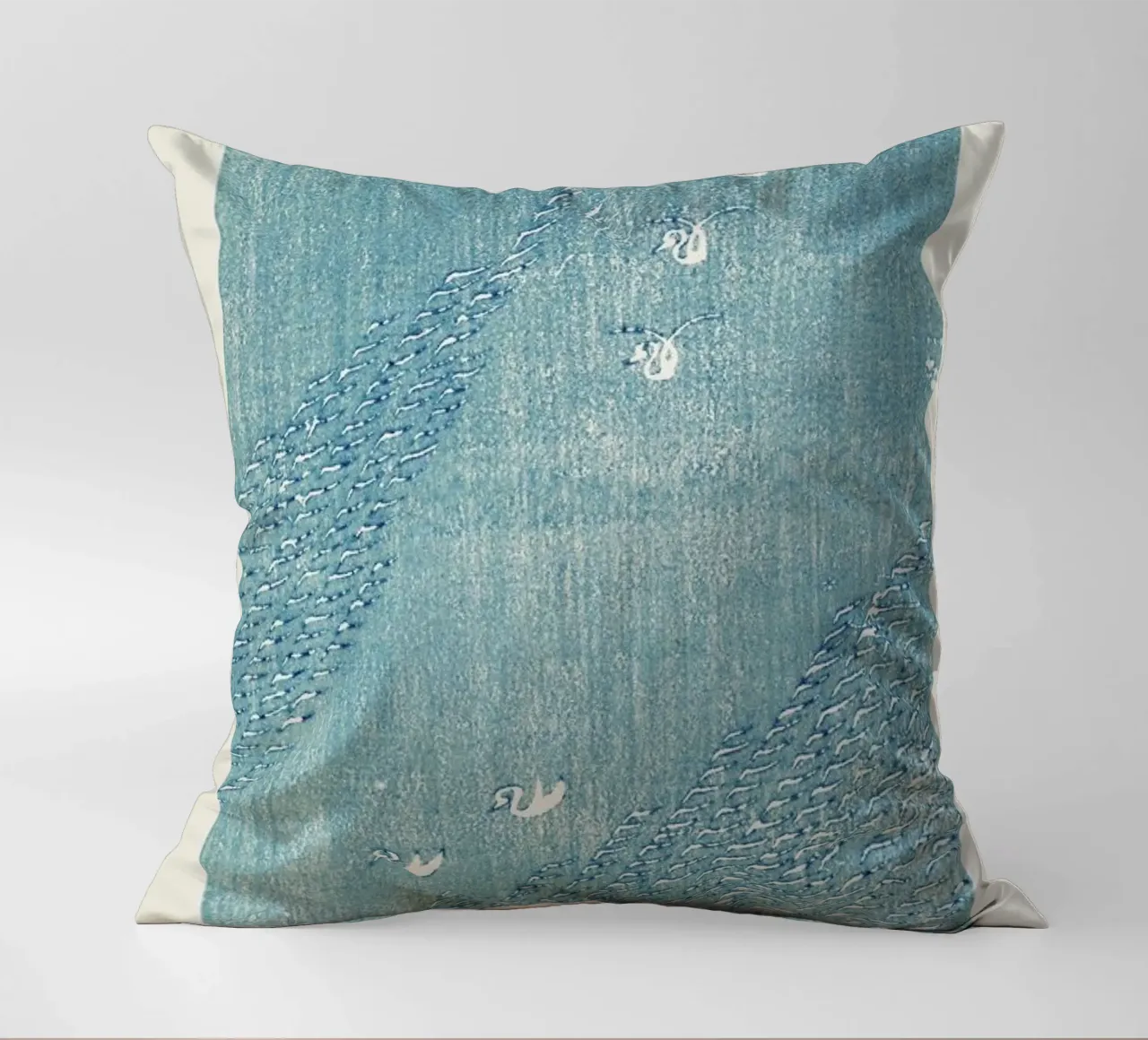 Tomoki - Original Woodblock Print cuscino da Vintage by JUNIQE