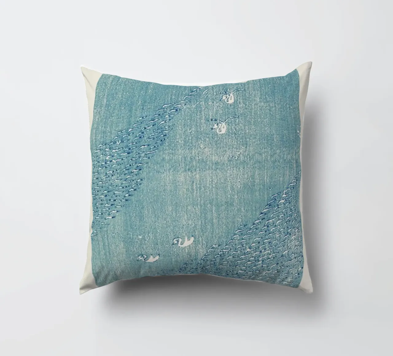 Tomoki - Original Woodblock Print cuscino da Vintage by JUNIQE