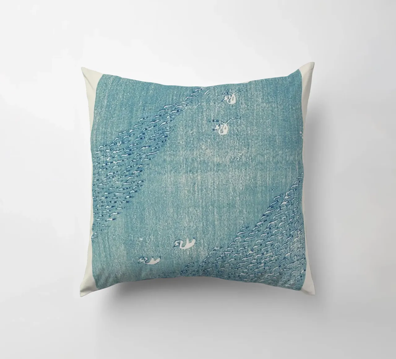 Tomoki - Original Woodblock Print cuscino da Vintage by JUNIQE