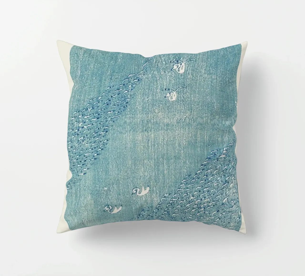 Tomoki - Original Woodblock Print cuscino da Vintage by JUNIQE