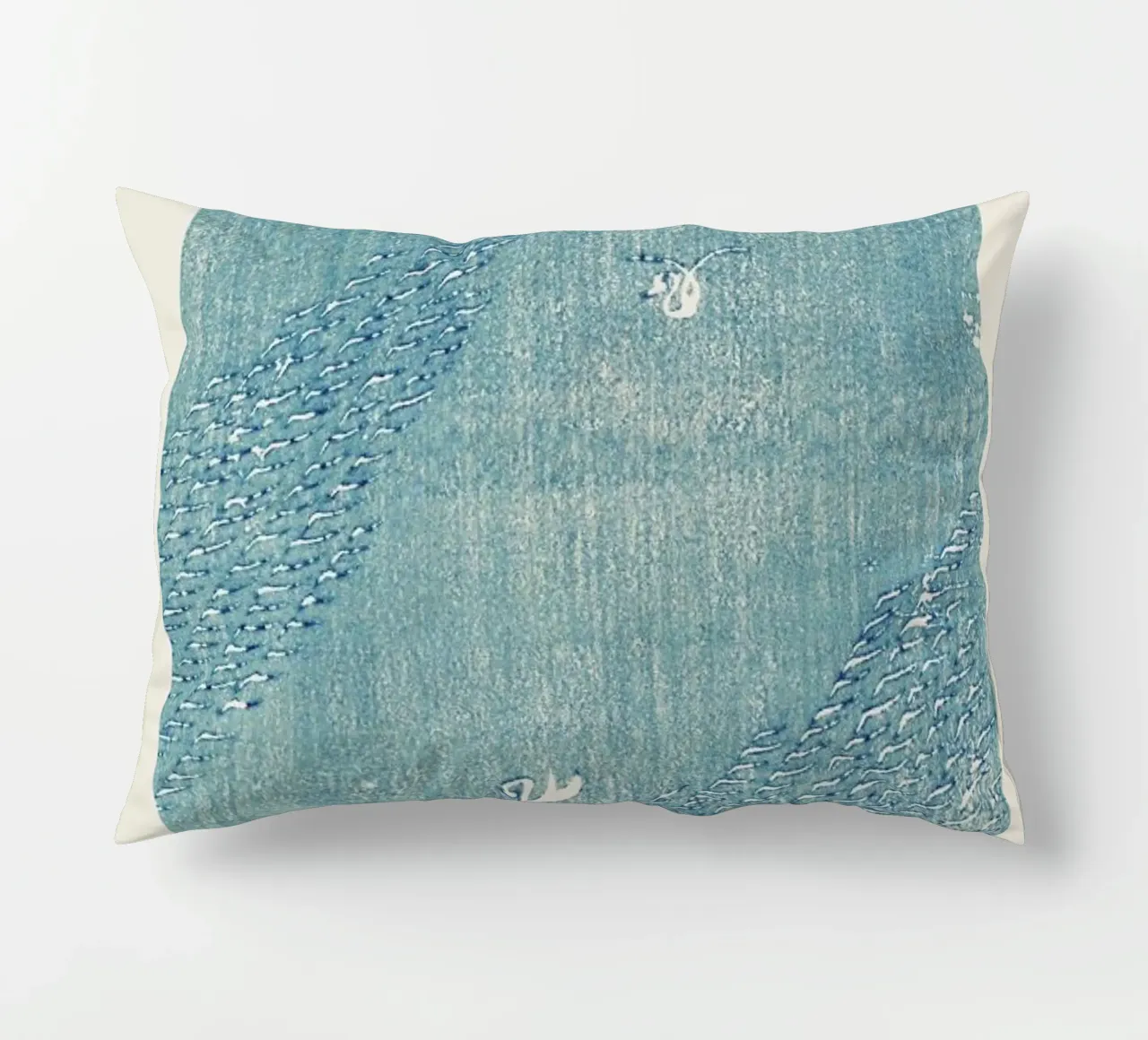 Tomoki - Original Woodblock Print cuscino da Vintage by JUNIQE