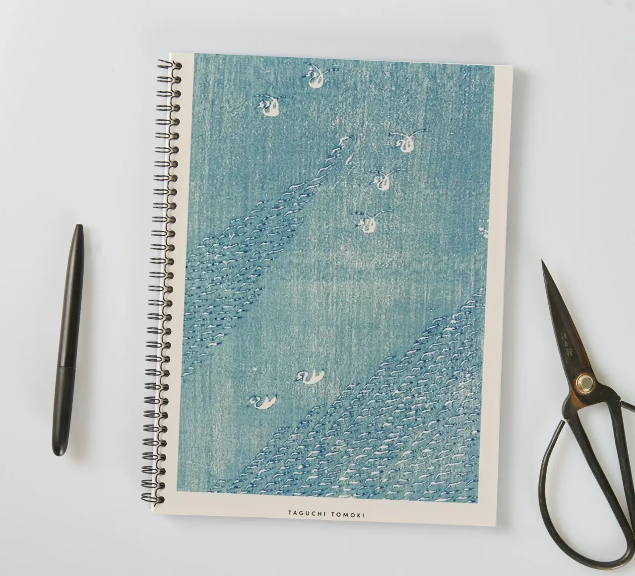 Tomoki -  Original Woodblock Print spiral notebook by Vintage by JUNIQE