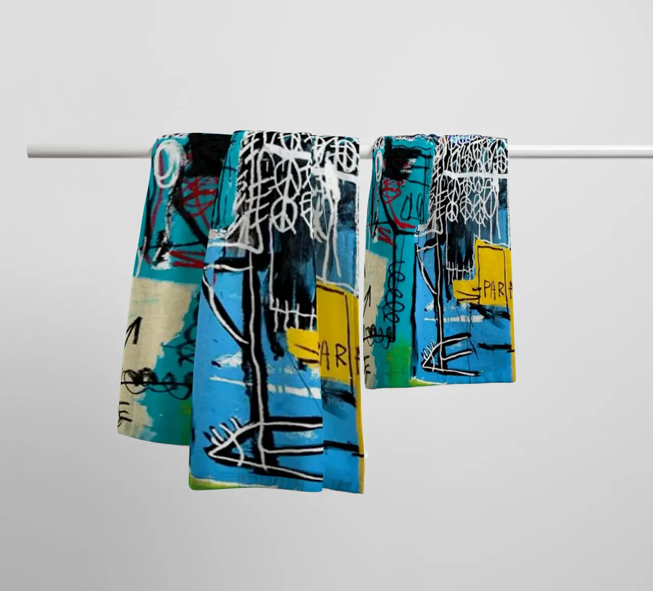 Uccello sul denaro (Jean-Michel Basquiat) asciugamano da bagno da tommieweimann