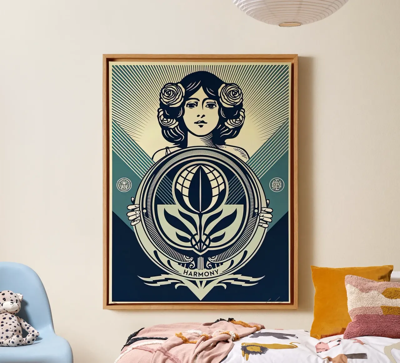 Shepard Fairey - Proteggere la biodiversità - Coltivare l'armonia tela con Cornice a cassetta da American Poster