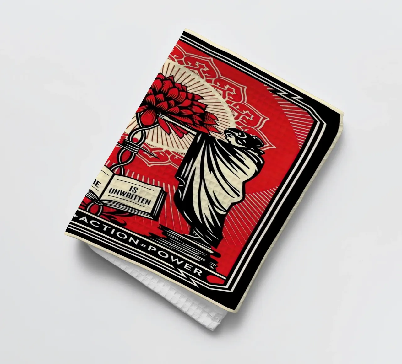 Shepard Fairey Sérigraphie Knowledge + Action Rouge & Noir E torchon de American Poster