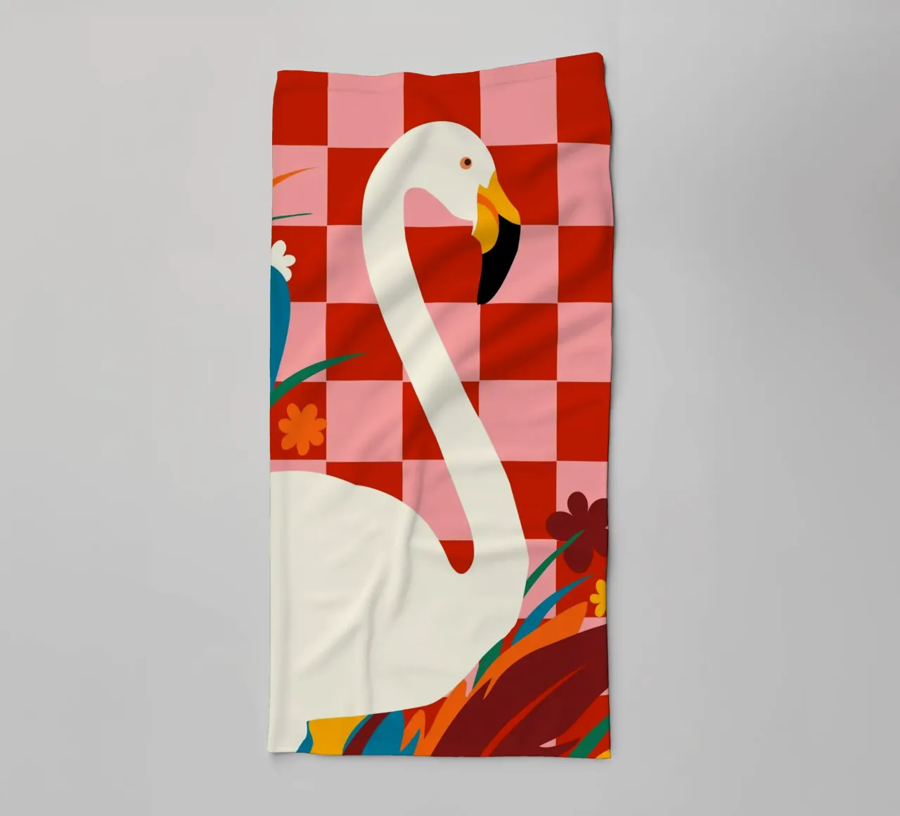 Checkers & The Great Egret towel by 83oranges